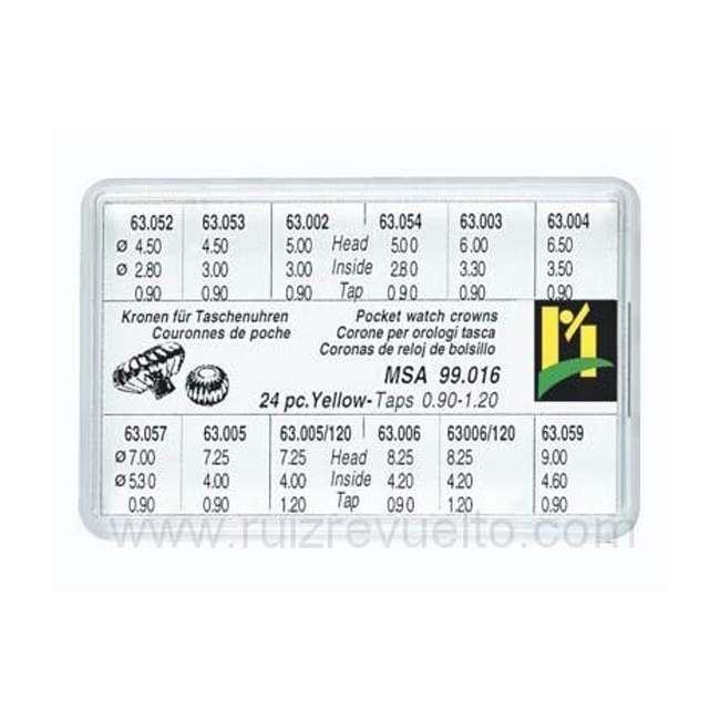 surtido 24 coronas bolsillo chapadas 4 a 9.00 mm
