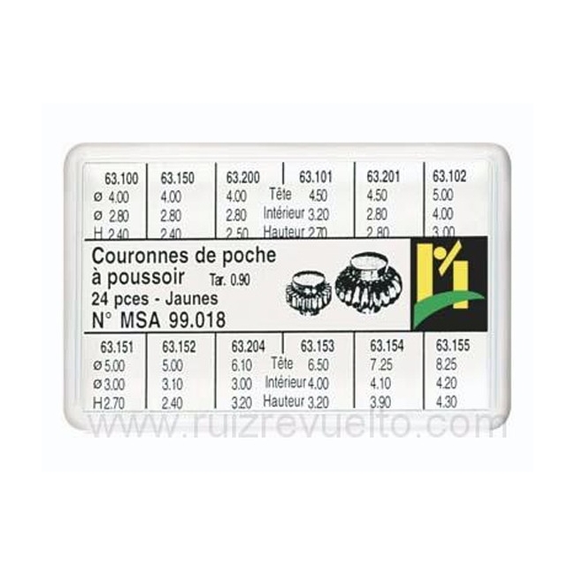 Surtido *23 coronas bolsillo con pulsador chapadas