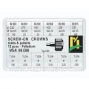 surtido 12 coronas roscadas con tubo de caja en paladio