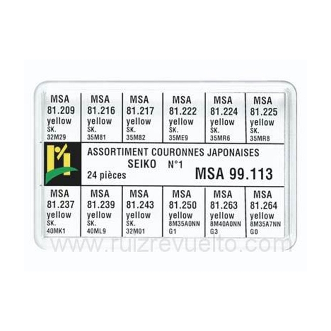 surtido 24 coronas con tubo tipo Seiko chapadas