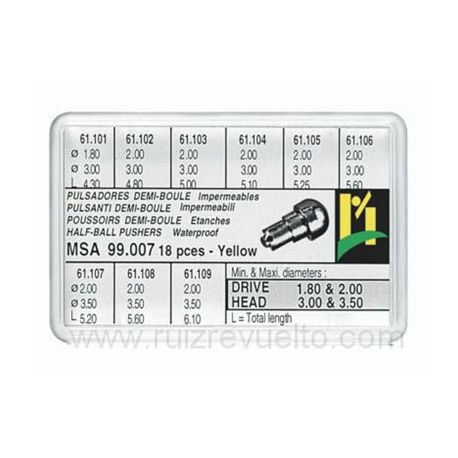 Surtido 18 pulsadores chapados presion MSA