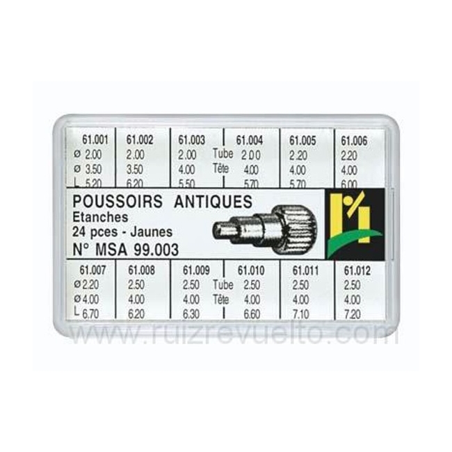 Surtido 24 pulsadores chapados presion forma MSA