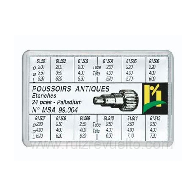 Surtido 24 pulsadores paladio presion estilo