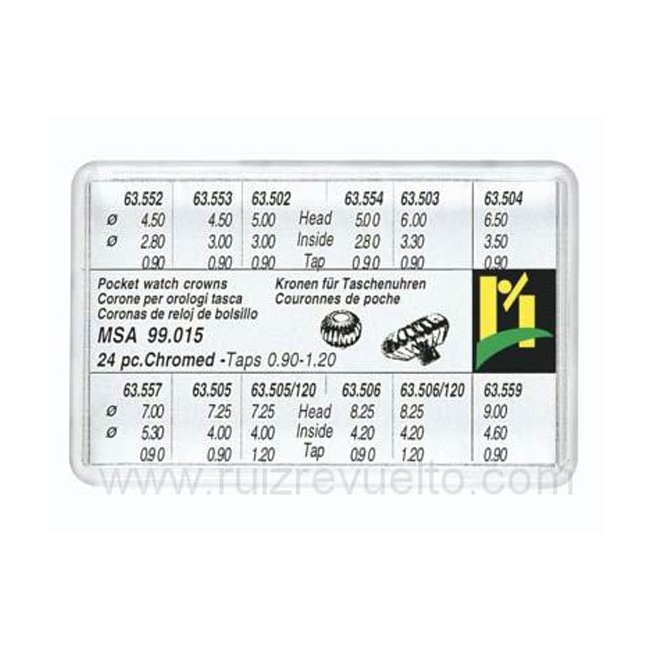 surtido 24 coronas bolsillo cromo 4 a 9 mm dm