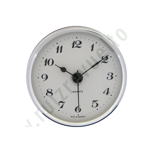 reloj insertar 66 mm numeros arabes esfera blanca bisel cromado