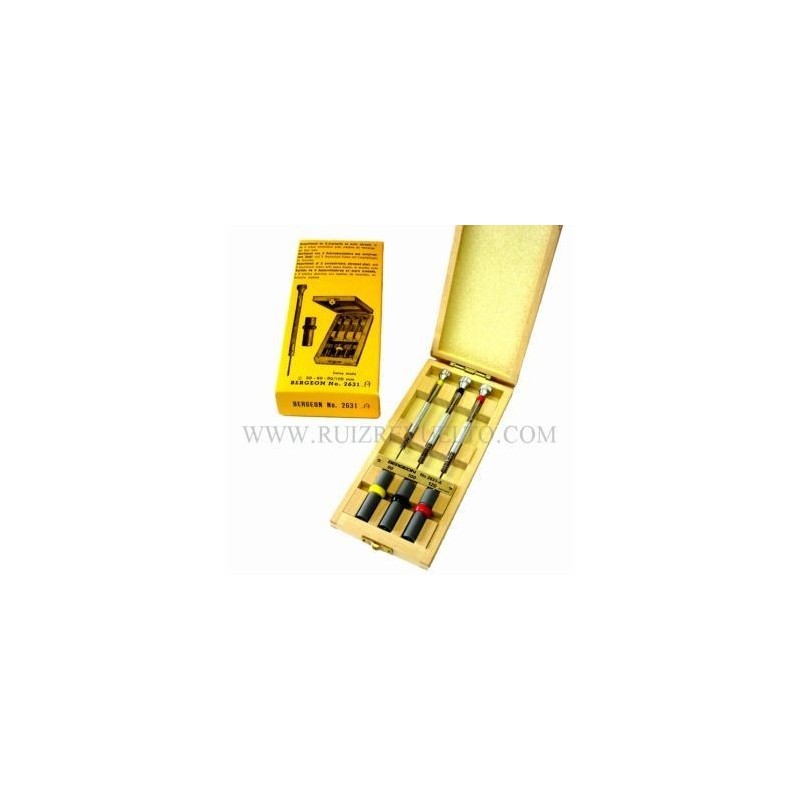 juego 3 destornilladores Bergeon 2631.A madera con mechas