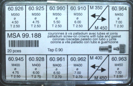 surtido 20 coronas roscadas con tubo de caja acero