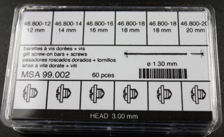 surtido 60 pasadores chapados 1.30 mm
