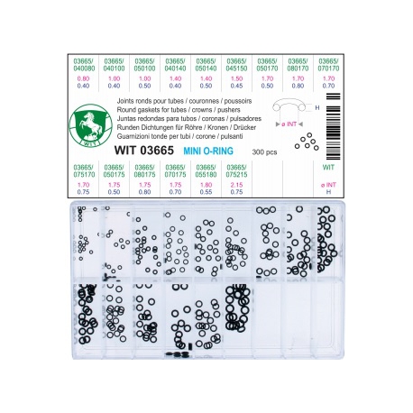 Surtido de 300 juntas redondas mini "o ring" WIT para coronas