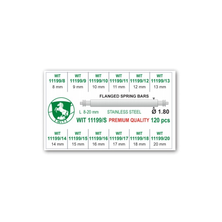 Surtido de 120 pasadores tope 1.80: de 19 a 24 mm WIT 11199/M