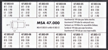 TUBOS ESTUCHE 144 PZ DM 2.50 MM MSA 47.000