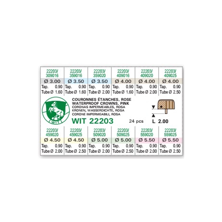 Surtido de 24 coronas acuáticas cobrizas WIT 22204