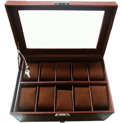 ESTUCHE PIEL PARA GUARDAR 20 RELOJES C/ CAJÓN