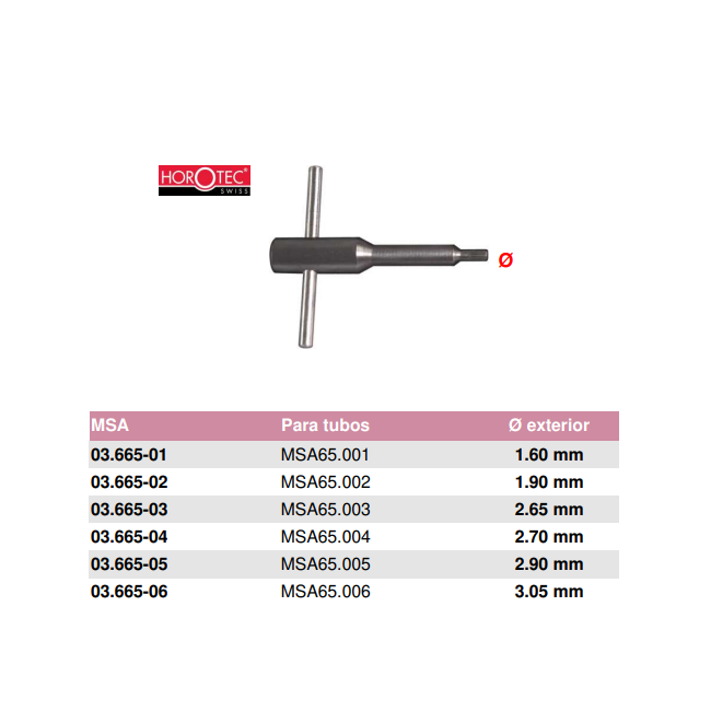 Llave tubos RX 3.00 dm MSA 03.665