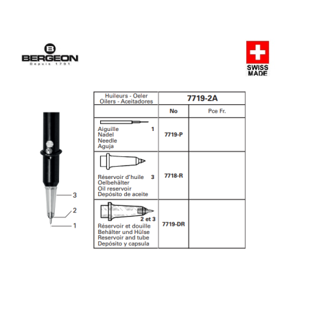 Recambio aguja aceitador auto Bergeon 7718