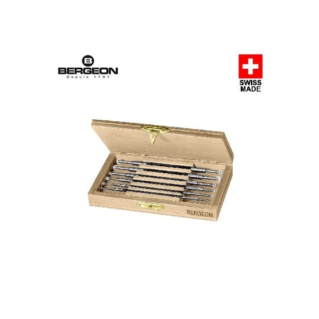 BERGEON 1898 6 FRESAS AVELLANAR CAJA MADERA