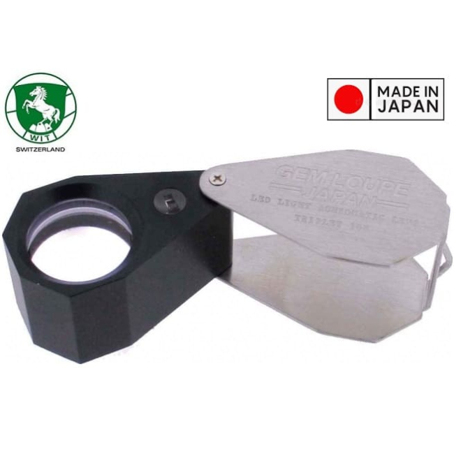 Lupa x10 uv con luz para diamantes