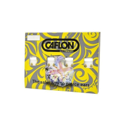 Caflon Pendientes circonita blanca. Dorado