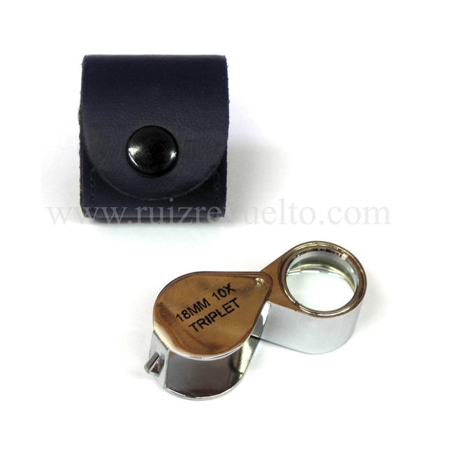 lupa para piedras cromo x10 18 mm