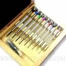 juego 9 destornilladores CEE en caja madera