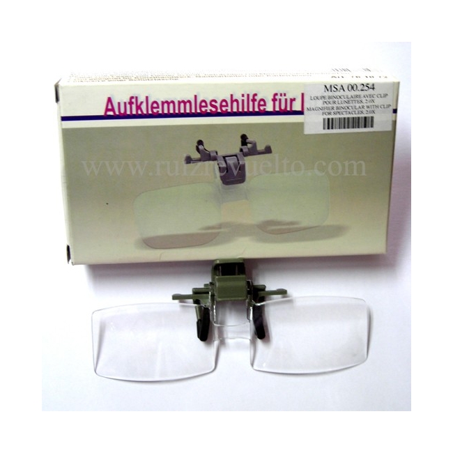 Lupa binocular x2.0 con pinza