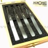 estuche 4 pinzas en caja de punta pulida