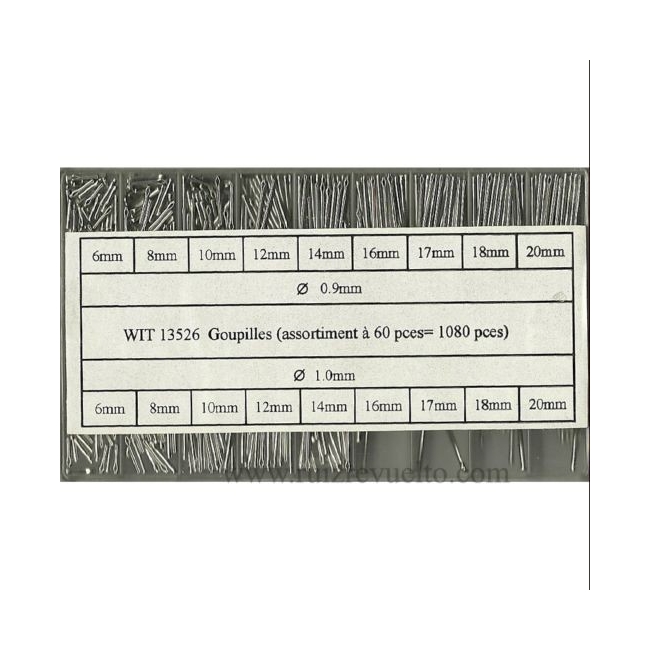 Surtido 1080 pasadores horquilla 0.90 y 1.00 mm WIT 13526