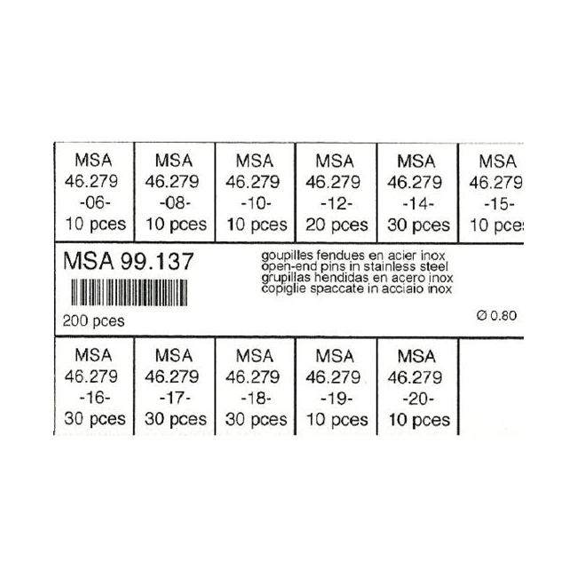 Surtido 200 pz horquilla de armis 0.80 mm dm