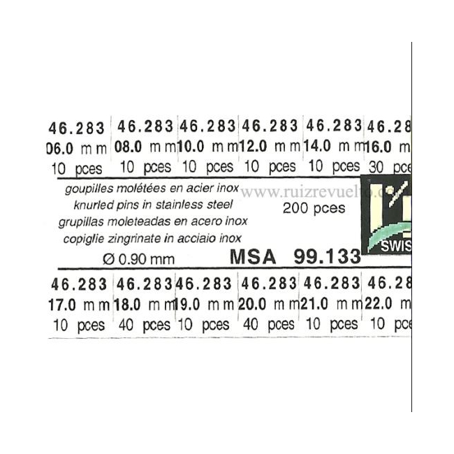 surtido 200 pzas asas moleteadas para armis 0.90 mm dm